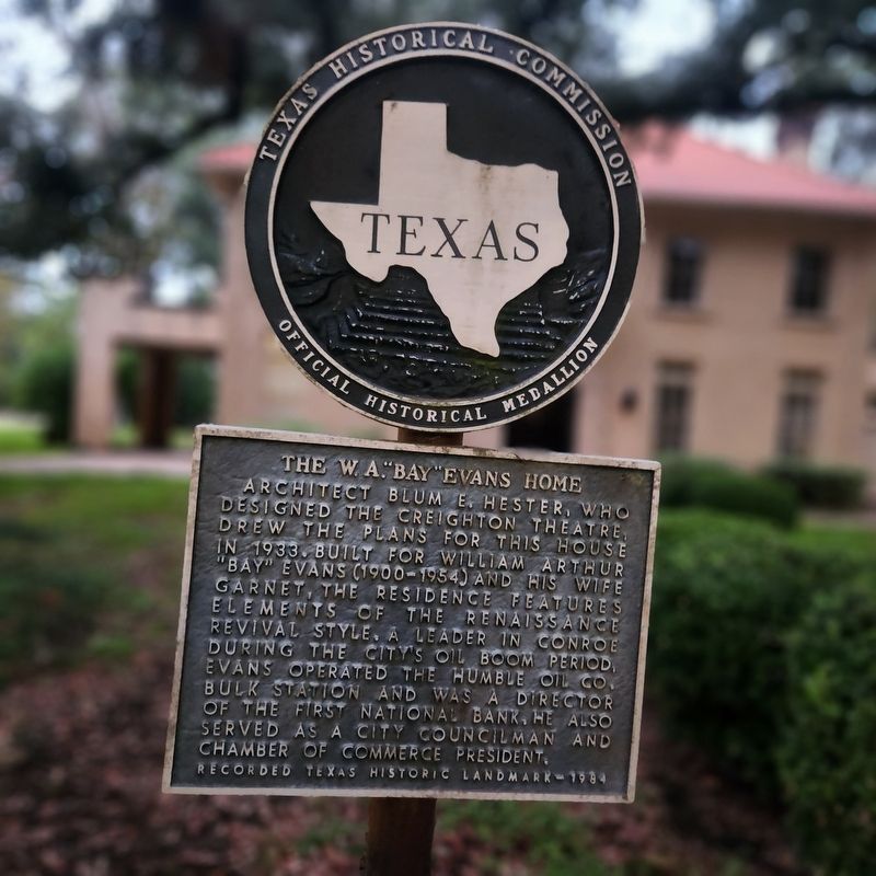 The W.A. "Bay" Evans Home Marker image. Click for full size.