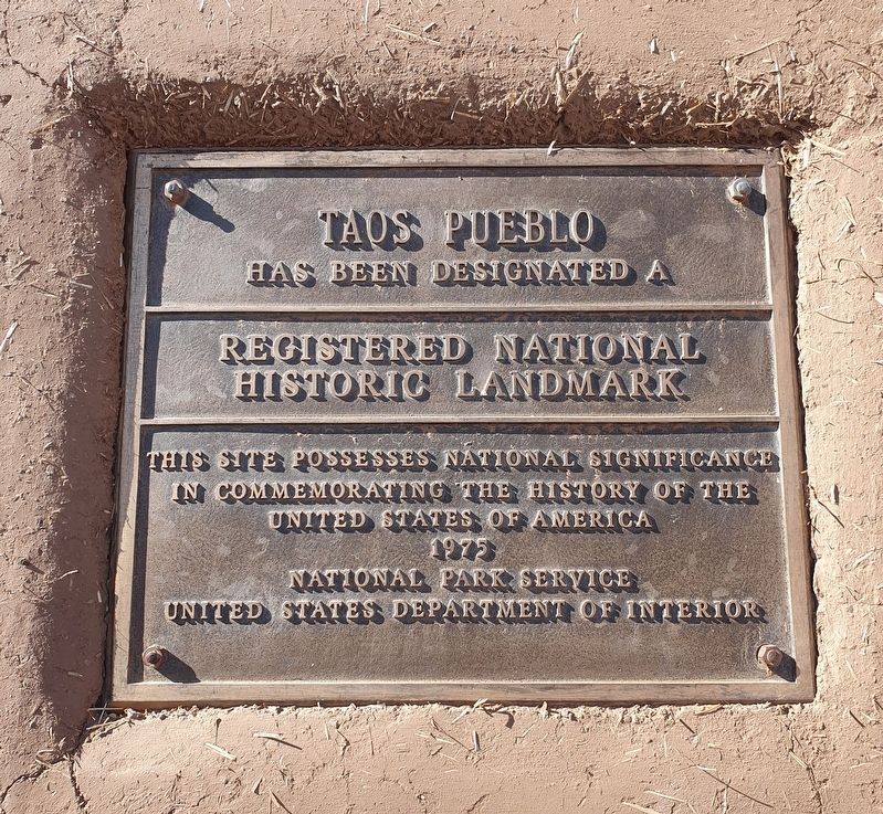 Taos Pueblo Marker. Click for full size. Taos Pueblo Marker image. Click for full size.