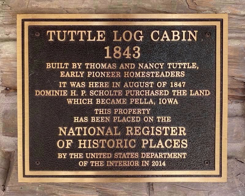 Tuttle Log Cabin NRHP Marker image. Click for full size.