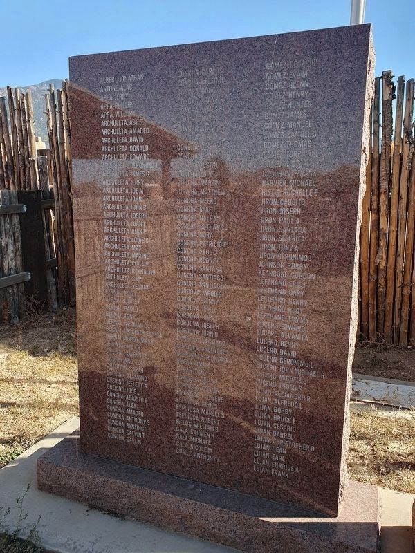 Taos Pueblo Veterans Memorial. Click for full size. Taos Pueblo Veterans Memorial image. Click for full size.
