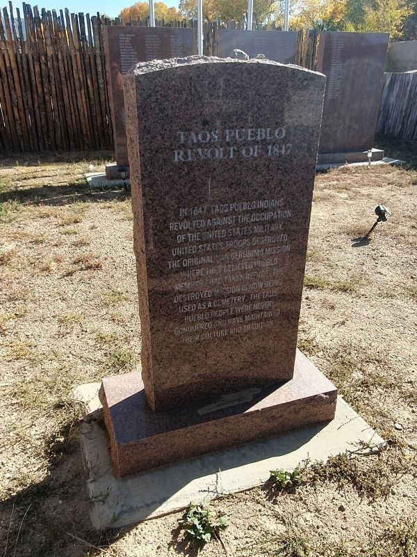 Taos Pueblo Veterans Memorial - Taos Revolt image. Click for full size.