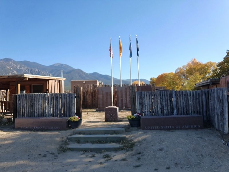 Taos Pueblo Veterans Memorial image. Click for full size.