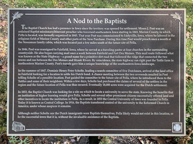 A Nod to the Baptists Marker image. Click for full size.