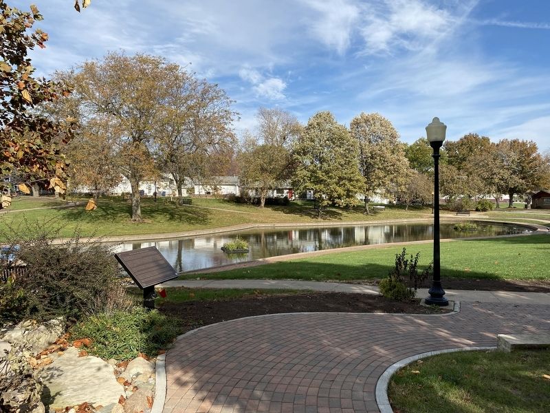 Tulip Time and Sunken Garden Marker, from the south image. Click for full size.