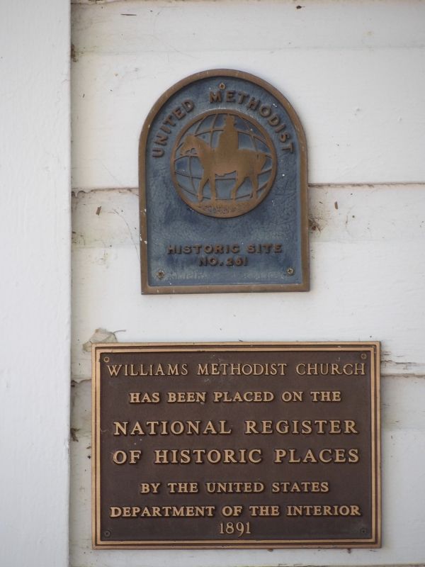 Williams Methodist Church Marker image. Click for full size.