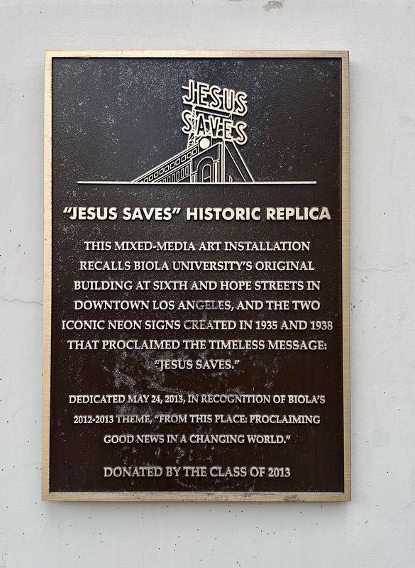 Jesus Saves Historic Replica Marker image. Click for full size.