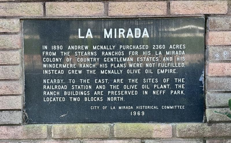 La Mirada Marker. Click for full size. La Mirada Marker image. Click for full size.