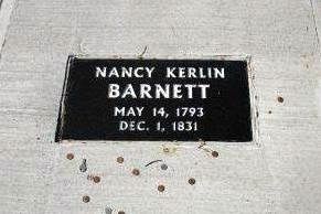 Nancy Kerlin Barnett plaque embedded in concrete image. Click for full size.
