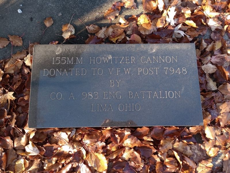 155M.M. Howitzer Cannon Marker, Side One. Click for full size. 155M.M. Howitzer Cannon Marker, Side One image. Click for full size.