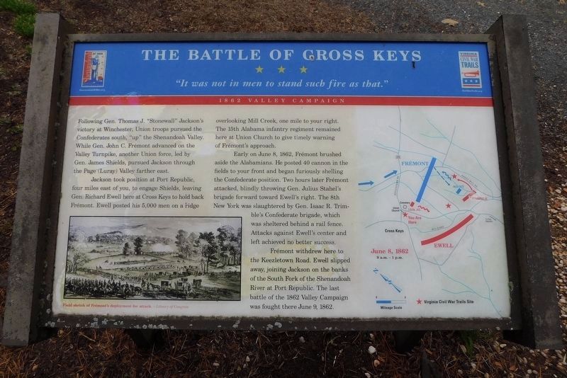 The Battle of Cross Keys Marker. Click for full size. The Battle of Cross Keys Marker image. Click for full size.