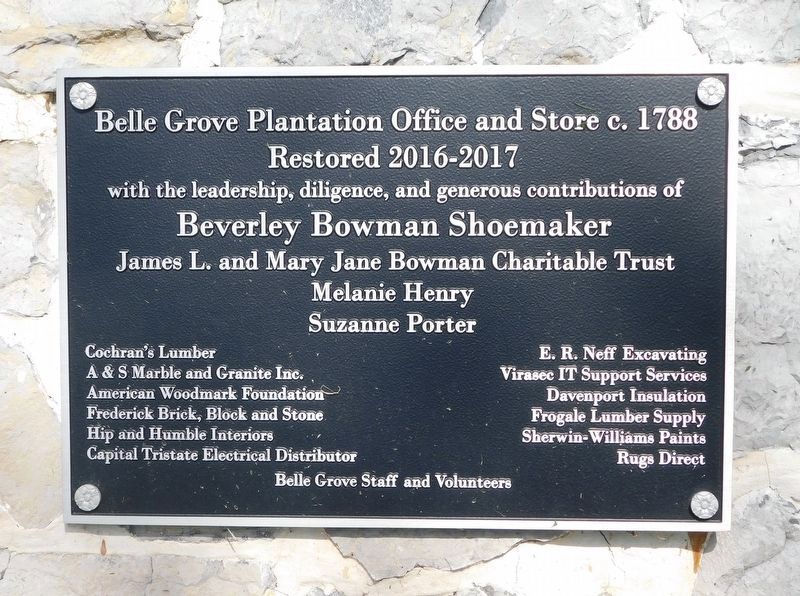 Plantation Office & Store Restoration Plaque image. Click for full size.