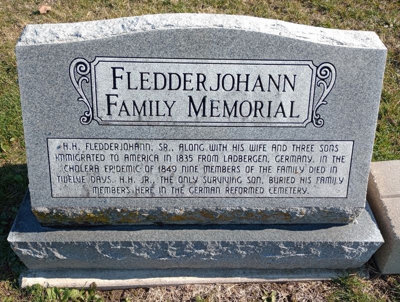 Fledderjohann Family Memorial Marker, Side One image. Click for full size.
