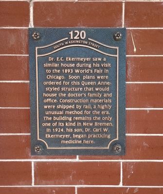 120 South Washington Street Marker, Side One image. Click for full size.