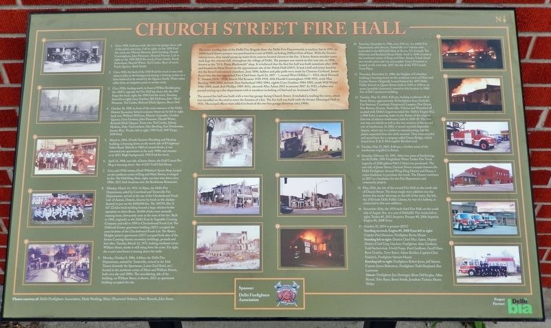Church Street Fire Hall Marker image. Click for full size.