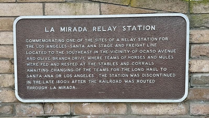 La Mirada Relay Station Marker image. Click for full size.