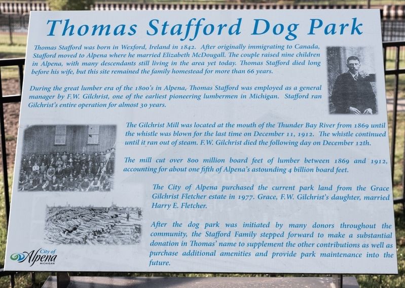 Thomas Stafford Dog Park Marker image. Click for full size.