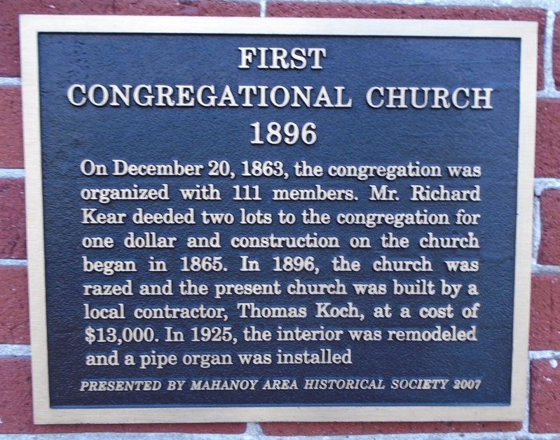 First Congregational Church Marker. Click for full size. First Congregational Church Marker image. Click for full size.
