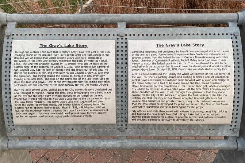 The Gray's Lake Story Marker image. Click for full size.