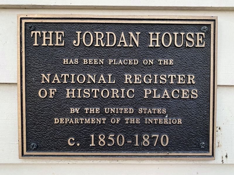 Jordan House NHRP Marker image. Click for full size.