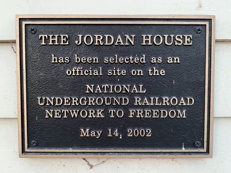 Jordan House Network to Freedom Marker image. Click for full size.