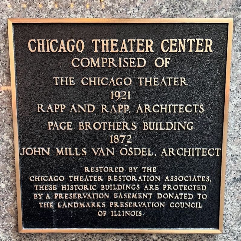 Chicago Theater Center marker image. Click for full size.