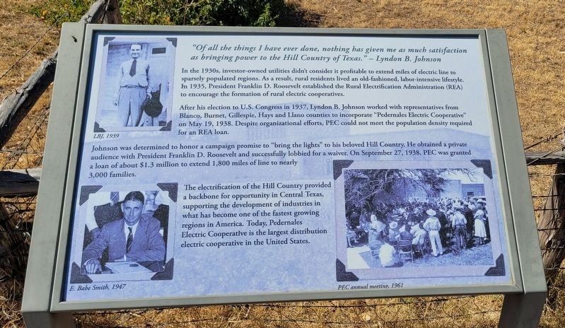 Pedernales Electric Cooperative Marker image. Click for full size.