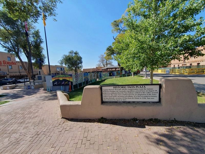 Historic Taos Plaza Marker image. Click for full size.