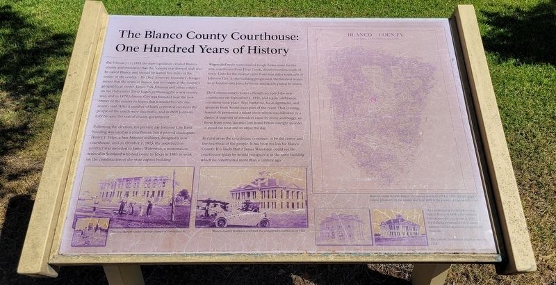 The Blanco County Courthouse: One Hundred Years of History Marker image. Click for full size.