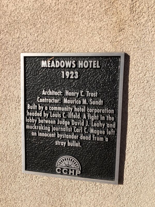Meadows Hotel Marker image. Click for full size.