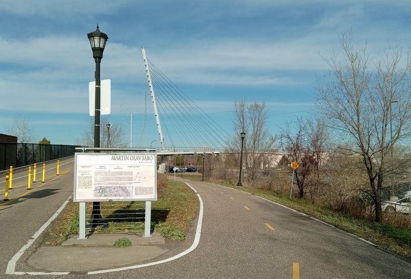 Marker on the west approach to the Martin Olav Sabo Bridge image. Click for full size.