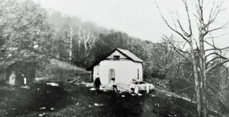 Marker detail: The Haugan House in Glenwood Township. Date unknown. image. Click for full size.