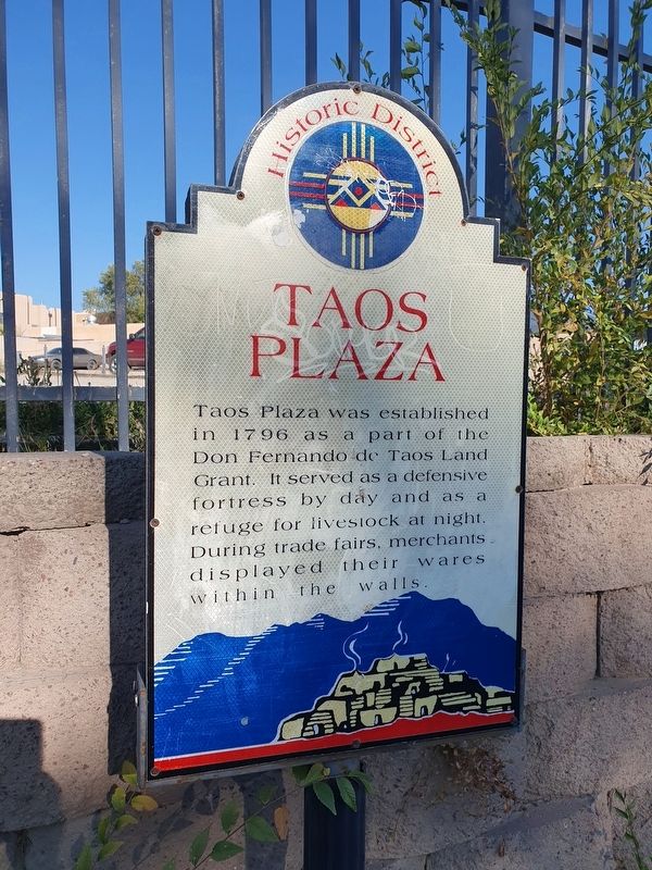 Taos Plaza Marker. Click for full size. Taos Plaza Marker image. Click for full size.