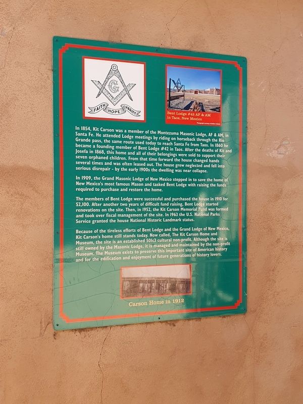 The Masons and the Kit Carson Home Marker image. Click for full size.