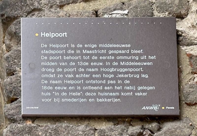 Helpoort / Hell Gate Marker image. Click for full size.