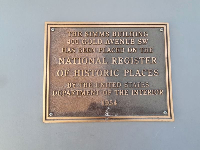 The Simms Building Marker image. Click for full size.