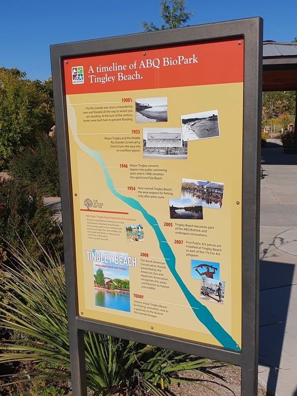 A Timeline of ABQ BioPark Tingley Beach Marker image. Click for full size.