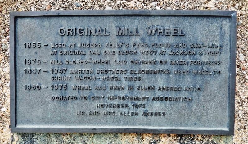 Original Mill Wheel Marker. Click for full size. Original Mill Wheel Marker image. Click for full size.