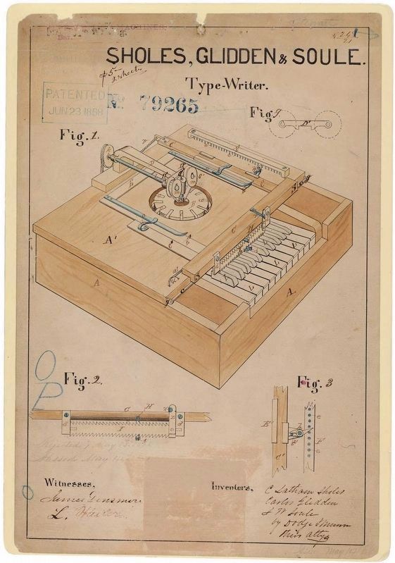 Drawing for a Typewriter image. Click for full size.