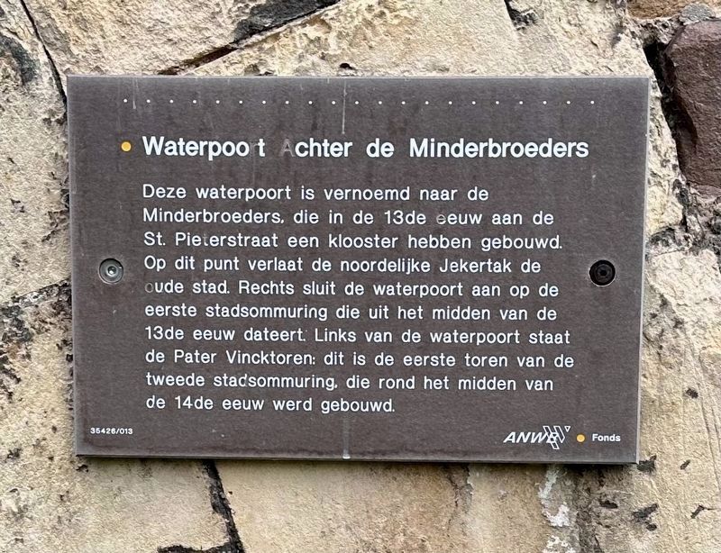 Waterpoort Achter de Minderbroeders / Behind the Franciscans Water Gate Marker image. Click for full size.