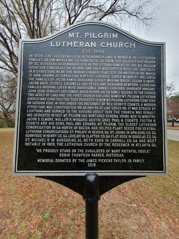 Mt. Pilgrim Lutheran Church Marker. Click for full size. Mt. Pilgrim Lutheran Church Marker image. Click for full size.