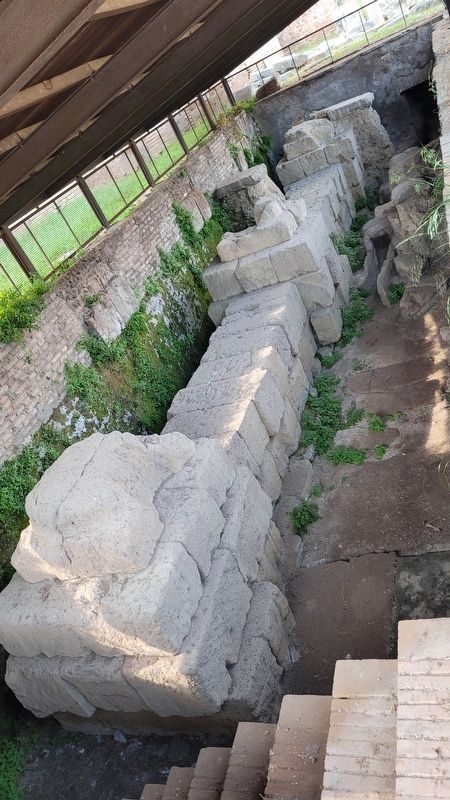 The covered earlier stones of the Basilica Aemilia image. Click for full size.