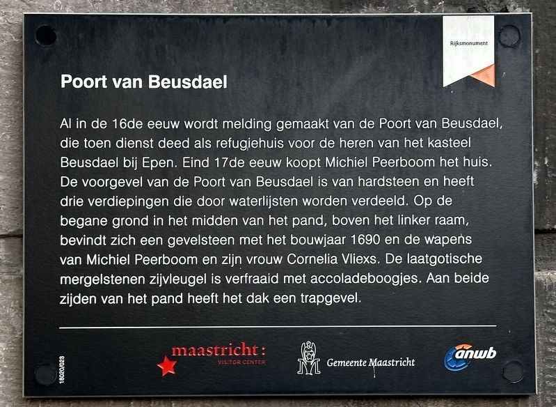 Poort van Beusdael / Van Beusdael �Gate� Marker image. Click for full size.
