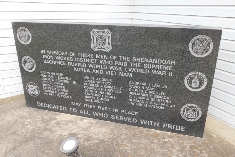 Shenandoah Iron Works District War Memorial image. Click for full size.