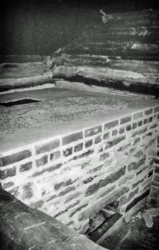 Marker detail: Interior view of grain drying on the hearth of the Tasa Drying Shed. image. Click for full size.