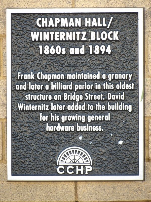 Chapman Hall/Winternitz Block Marker image. Click for full size.