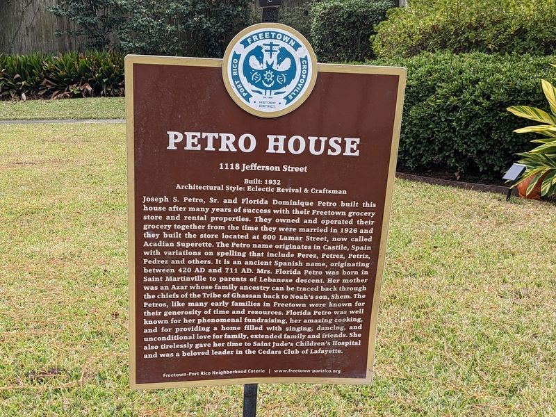 Petro House Marker image. Click for full size.