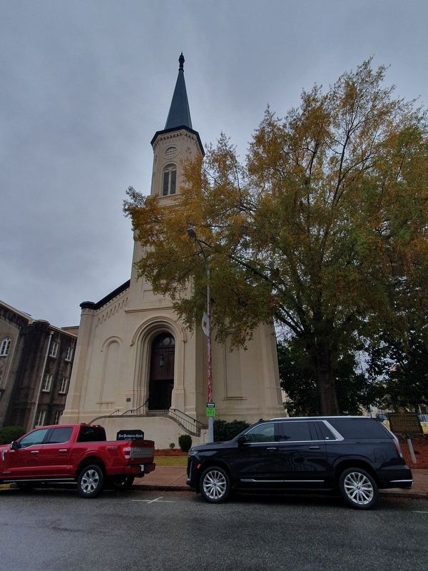 The First Presbyterian Church and Marker. Click for full size. The First Presbyterian Church and Marker image. Click for full size.