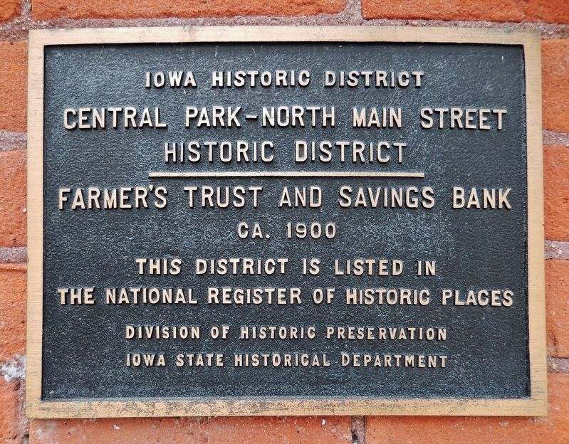 Farmer's Trust and Savings Bank Marker image. Click for full size.