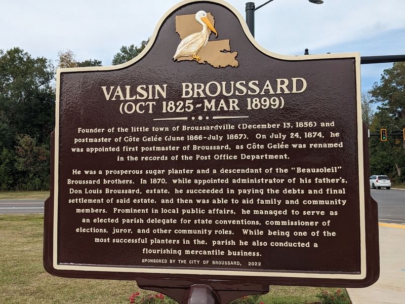 Valsin Broussard Marker image. Click for full size.