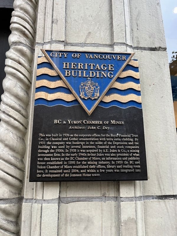 BC & Yukon Chamber of Mines Marker image. Click for full size.